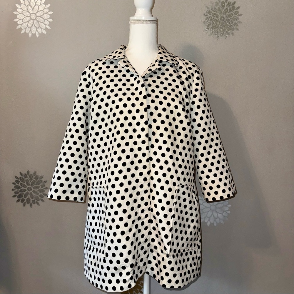 Polka Dot Women‎ 12 Black/White Jacket Chic Babydoll 1960s Retro